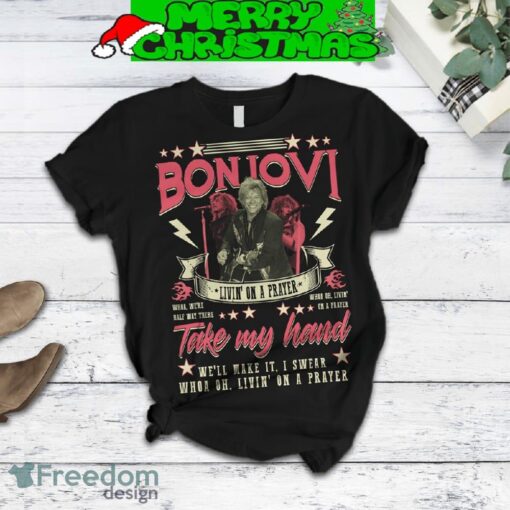 Bon Jovi Livin’ On A Prayer Take My Hand Fleece Pajamas Set Full Print Christmas For Women - Bon Jovi Livin’ On A Prayer Take My Hand Fleece Pajamas Set-3