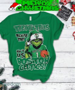 Boston Celtics Grinch They Hate Us Christmas Fleece Pajamas Set For Women Gift Christmas - Boston Celtics Grinch They Hate Us Christmas Fleece Pajamas Set-3