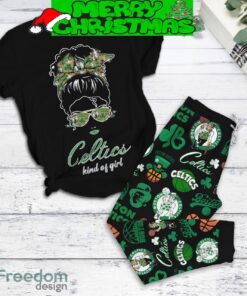 Boston Celtics Kind Of Girls Fleece Pajamas Set All Over Print Christmas Gift - Boston Celtics Kind Of Girls Fleece Pajamas Set-1