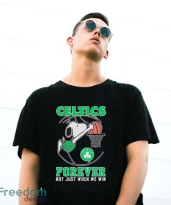 Boston Celtics Snoopy Plays Basketball Forever Not Just When We Win 2024 Shirt - G500 Gildan T-Shirt