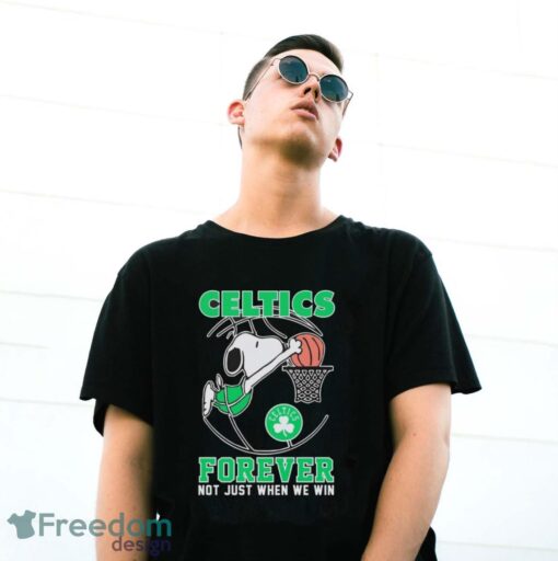 Boston Celtics Snoopy Plays Basketball Forever Not Just When We Win 2024 Shirt - G500 Gildan T-Shirt