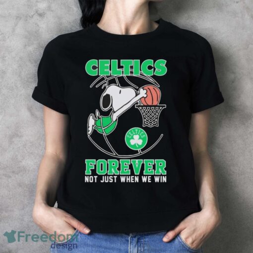 Boston Celtics Snoopy Plays Basketball Forever Not Just When We Win 2024 Shirt - Ladies T-Shirt