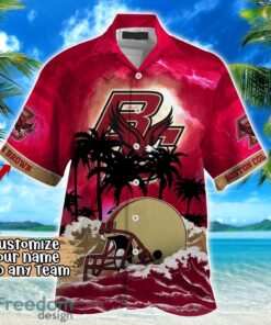 Boston College Eagles NCAA Hawaiian Shirt Coconut Tree Waves Beach Hawaii Shirt Custom Name For Fans Product Photo 2