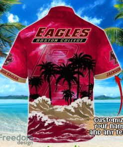 Boston College Eagles NCAA Hawaiian Shirt Coconut Tree Waves Beach Hawaii Shirt Custom Name For Fans Product Photo 3