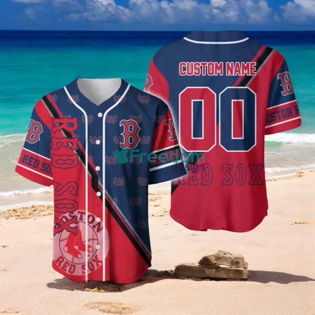 Boston Red Sox Custom Name And Number Slogan Baseball Jersey Shirt image Boston Red Sox Custom Name And Number Slogan Baseball Jersey Shirt Product Photo 1