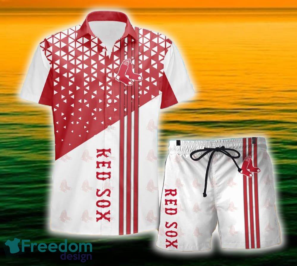 Boston Red Sox Triangle Abstract Pattern Hawaii Shirt and Shorts Summer For Beach Fans image Boston Red Sox Triangle Abstract Pattern Hawaii Shirt and Shorts Summer For Beach Fans - Boston Red Sox Triangle Abstract Pattern Hawaii Shirt and Shorts Summer For Beach Fans