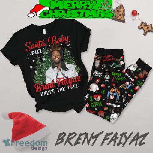 Brent Faiyaz Under The Tree Christmas Fleece Pajamas Set Men Women For Fans - Brent Faiyaz Under The Tree Christmas Fleece Pajamas Set-1