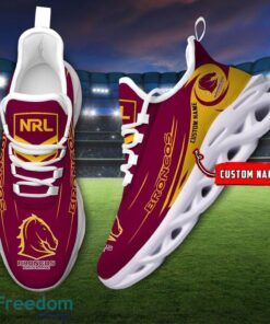 Brisbane Broncos NRL Max Soul Shoes Sneakers Sport Gift For Fans Running Shoes Custom Name Product Photo 2