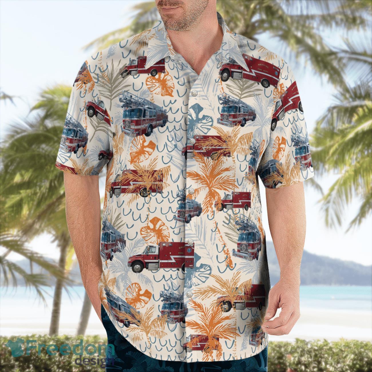 Bristol Fire Department RI Hawaiian Shirt Beach Summer Shirt image Bristol Fire Department-RI Hawaiian Shirt Beach Summer Shirt Product Photo 3