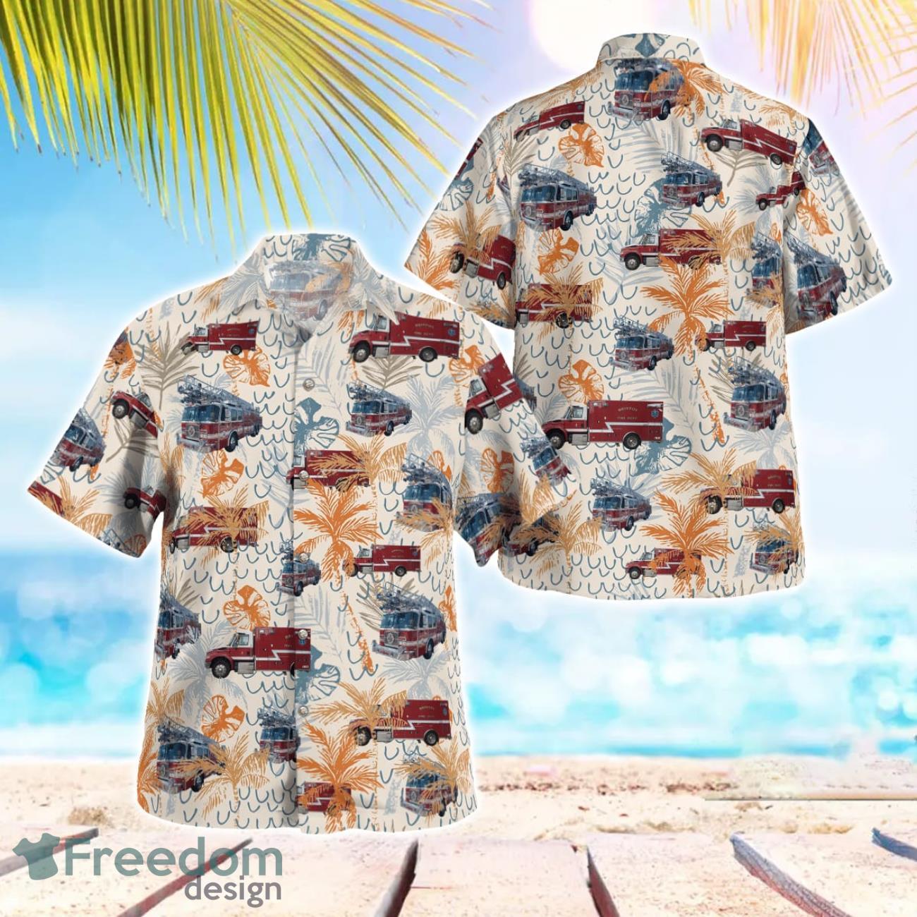 Bristol Fire Department RI Hawaiian Shirt Beach Summer Shirt image Bristol Fire Department-RI Hawaiian Shirt Beach Summer Shirt Product Photo 1
