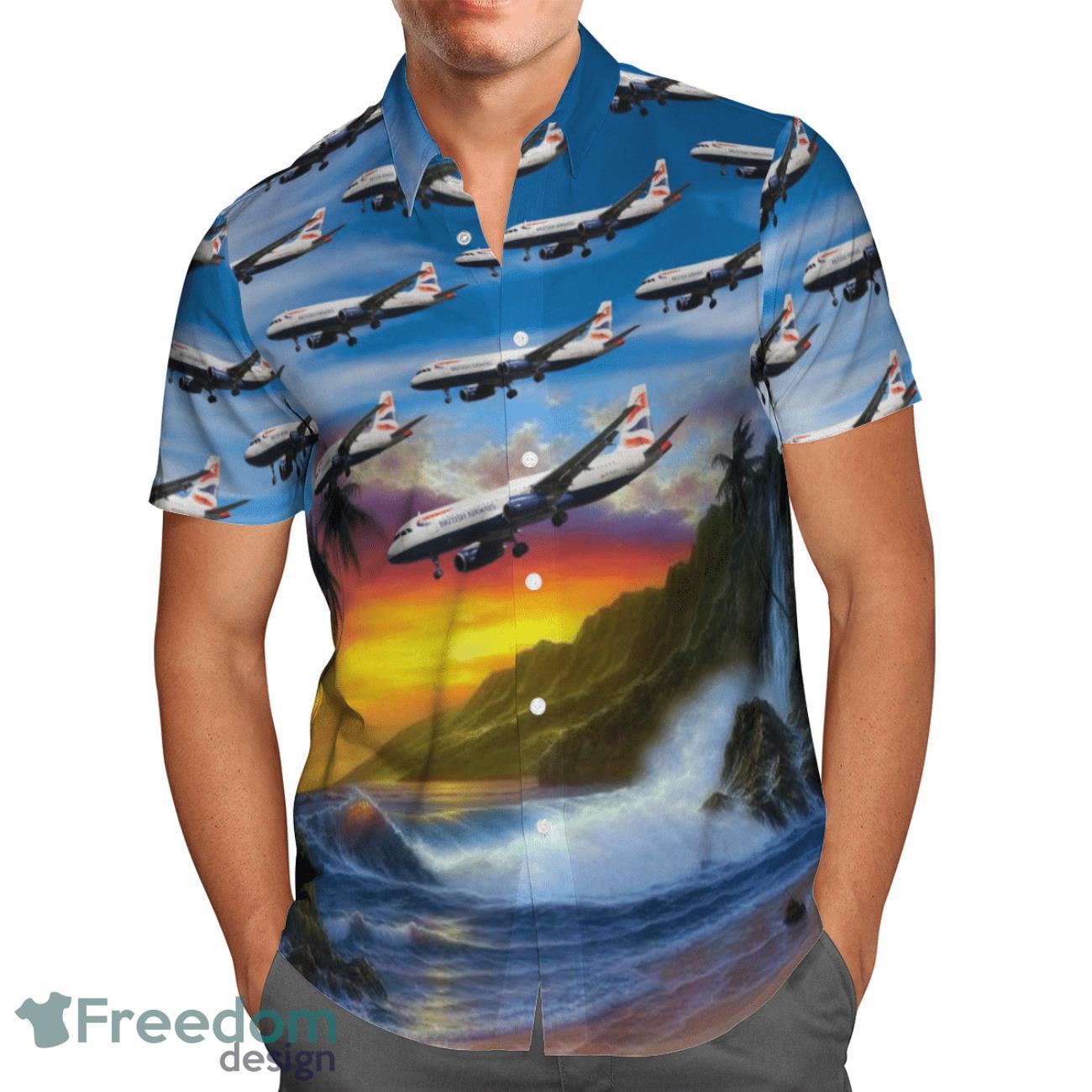 British Airways Airbus A320 200 Summer Hawaiian Shirt image British Airways Airbus A320-200 Summer Hawaiian Shirt Product Photo 2