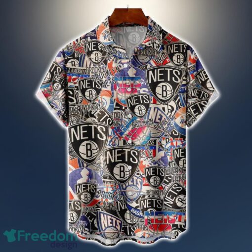 Brooklyn Nets Logo All Printed 3D Hawaiian Shirt For Fans NBA Hawaiian Shirt Product Photo 1