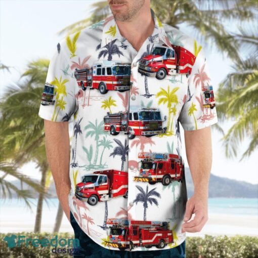 Broward County, Florida, Lauderhill Fire Department Beach Hawaiian Shirt Product Photo 4