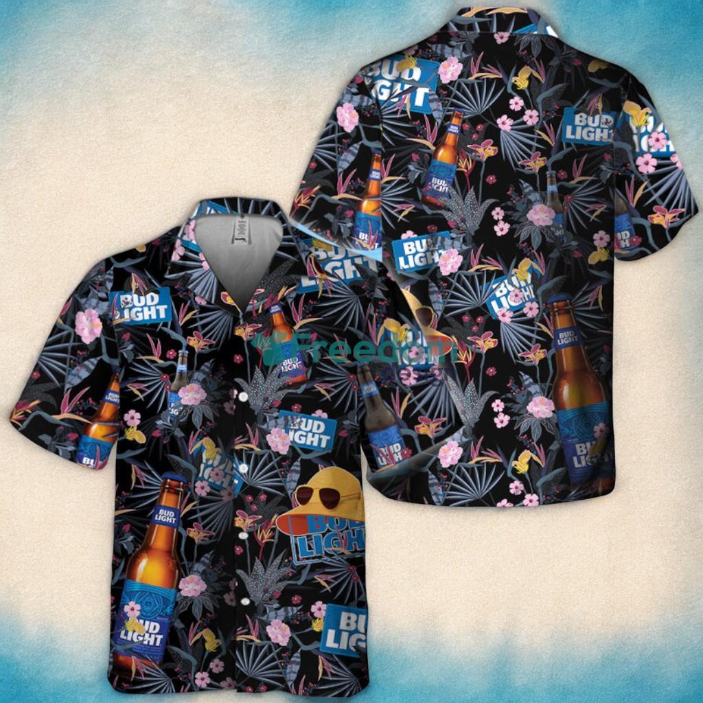 Bud Light Floral Summer Tropical Aloha Hawaiian Shirt image Bud Light Floral Summer Tropical Aloha Hawaiian Shirt Product Photo 1