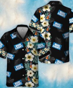 Bud Light Tropical Floral Tropical Aloha Hawaiian Shirt