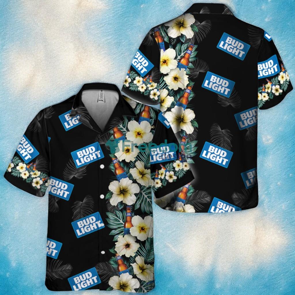Bud Light Tropical Floral Tropical Aloha Hawaiian Shirt image Bud Light Tropical Floral Tropical Aloha Hawaiian Shirt Product Photo 1