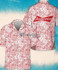 Budweiser Summer Doodle Art Tropical Aloha Hawaiian Shirt Budweiser Summer Doodle Art Tropical Aloha Hawaiian Shirt
