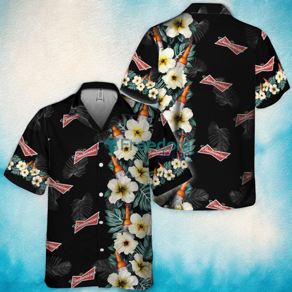 Budweiser Tropical Floral Tropical Aloha Hawaiian Shirt image Budweiser Tropical Floral Tropical Aloha Hawaiian Shirt Product Photo 1