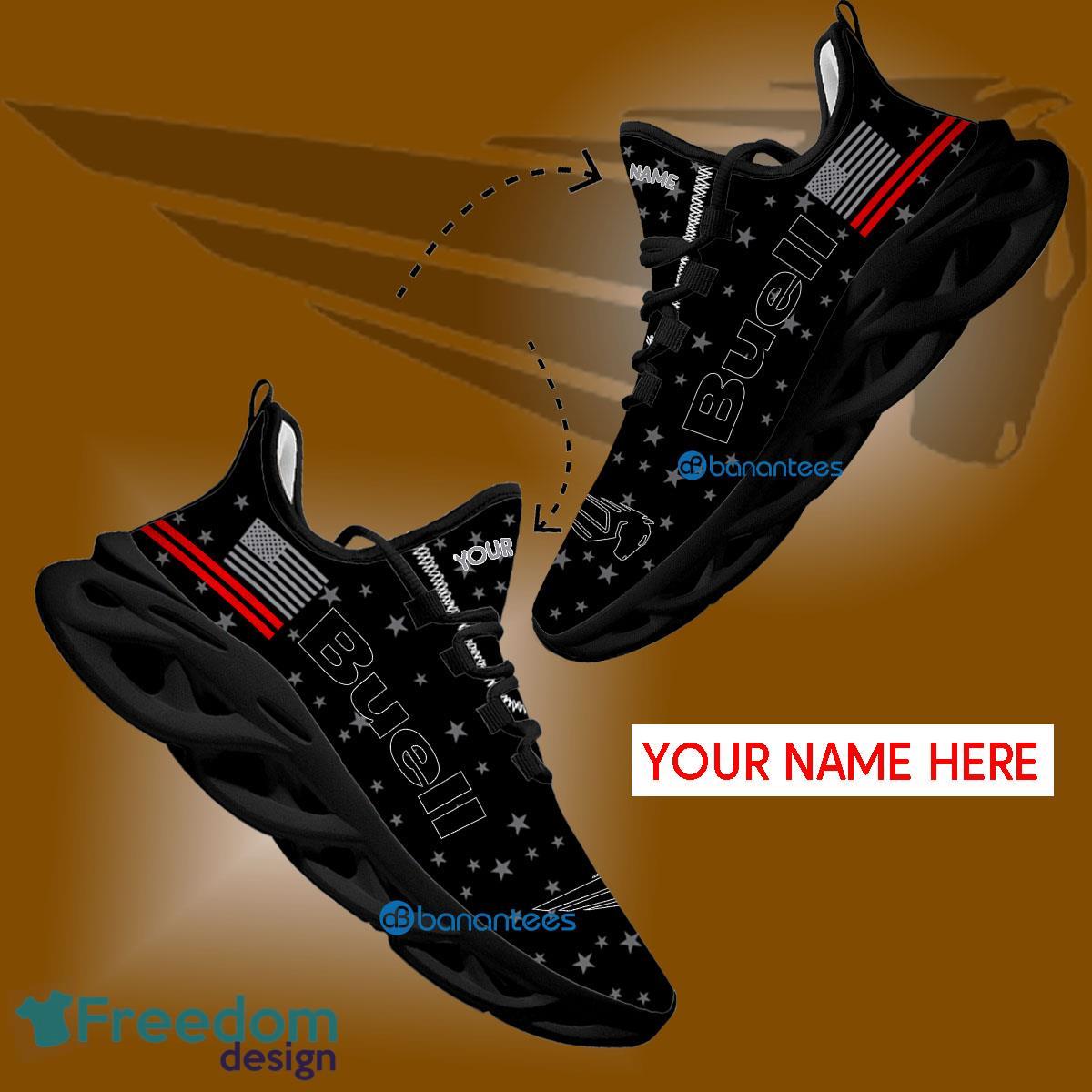 Buell Motorcycle Chunky Sneaker Trademark Custom Name Gift Max Soul Shoes USA Flag Star New For Fans - Buell Motorcycle Running Shoes New Trending Personalized Photo 1