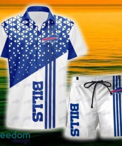 Buffalo Bills Triangle Abstract Pattern Hawaii Shirt and Shorts Summer For Beach Fans Buffalo Bills Triangle Abstract Pattern Hawaii Shirt and Shorts Summer For Beach Fans