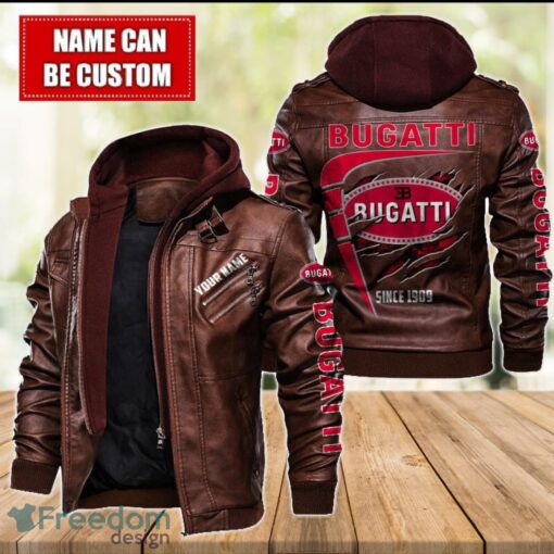 Bugatti 2D Leather Jacket For Men Custom Name Special Gift Ideas Product Photo 2