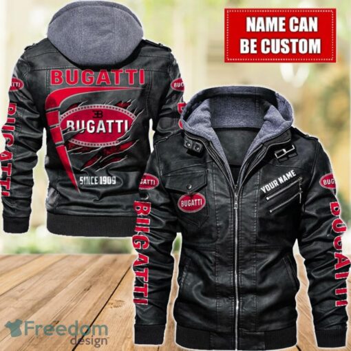 Bugatti 2D Leather Jacket For Men Custom Name Special Gift Ideas Product Photo 1