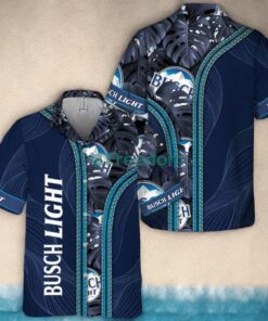 Busch Light Palm Leaves Majesty Tropical Aloha Hawaiian Shirt