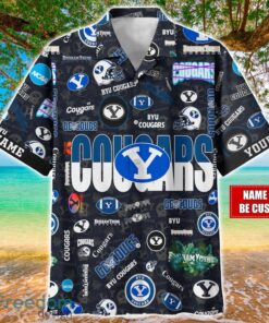 BYU Cougars Logo Hawaiian Shirt For Fans Trending Beach Shirt Custom Name