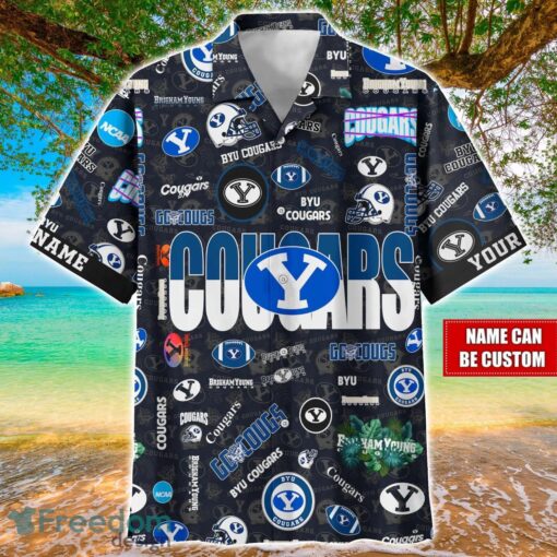 BYU Cougars Logo Hawaiian Shirt For Fans Trending Beach Shirt Custom Name Product Photo 1