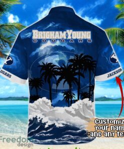 BYU Cougars NCAA Hawaiian Shirt Coconut Tree Waves Beach Hawaii Shirt Custom Name For Fans Product Photo 3