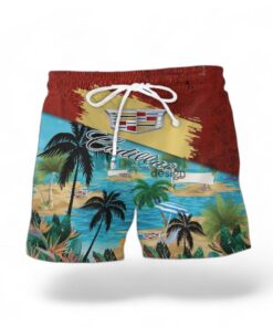 Cadillac Logo Combo Hawaiian Shirt And Short Trending Summer For Fans Product Photo 2