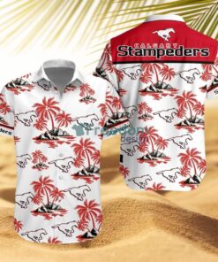 Calgary Stampeders Tropical Beach Hawaiian Shirt And Short Gift For Fans Product Photo 1