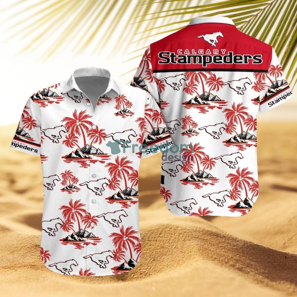 Calgary Stampeders Tropical Beach Hawaiian Shirt And Short Gift For Fans Product Photo 1