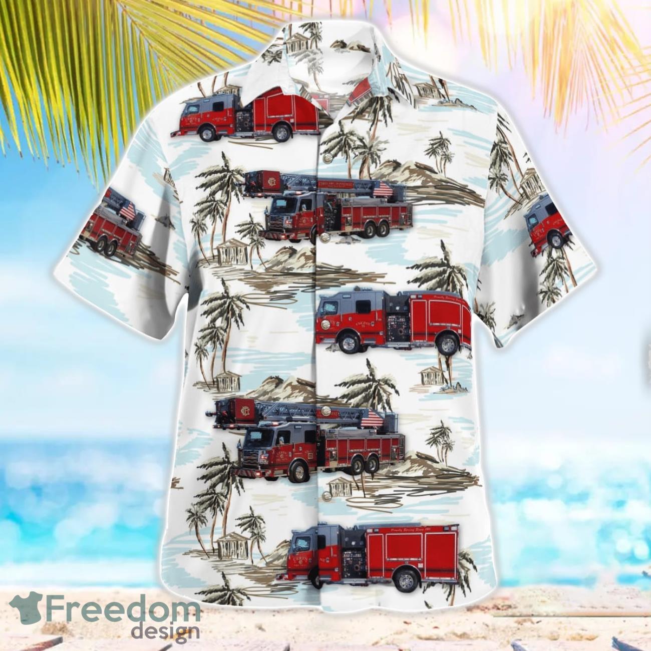 California, Ceres Fire Department Hawaiian Shirt Button Summer Shirt image California, Ceres Fire Department Hawaiian Shirt Button Summer Shirt Product Photo 3