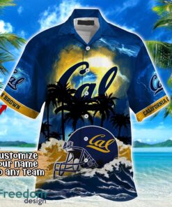 California Golden Bears NCAA Hawaiian Shirt Coconut Tree Waves Beach Hawaii Shirt Custom Name For Fans Product Photo 2