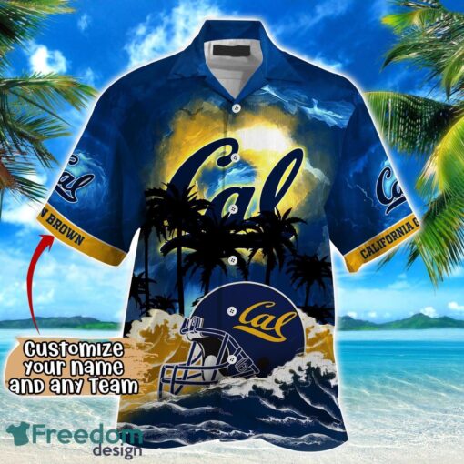 California Golden Bears NCAA Hawaiian Shirt Coconut Tree Waves Beach Hawaii Shirt Custom Name For Fans Product Photo 2