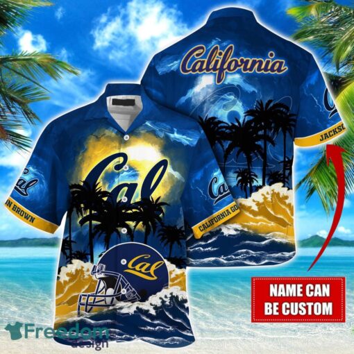 California Golden Bears NCAA Hawaiian Shirt Coconut Tree Waves Beach Hawaii Shirt Custom Name For Fans Product Photo 1