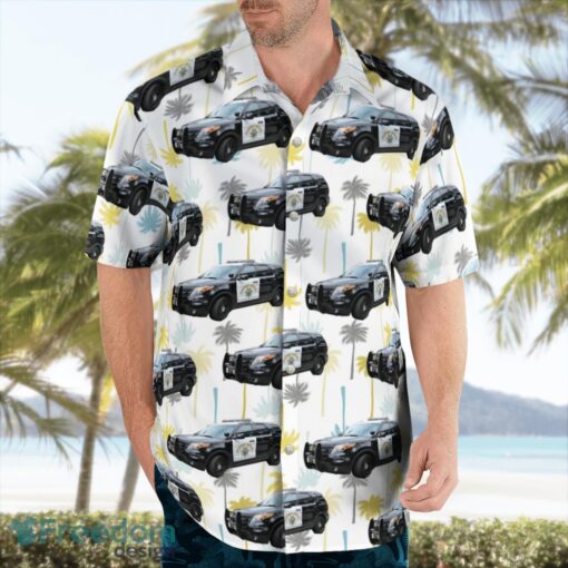 California Highway Patrol Ford Police Interceptor Utility Hawaiian Shirt Button Summer Shirt Product Photo 3