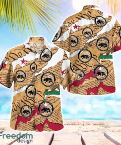 California Three Percenter Hawaiian Shirt Button Summer Shirt