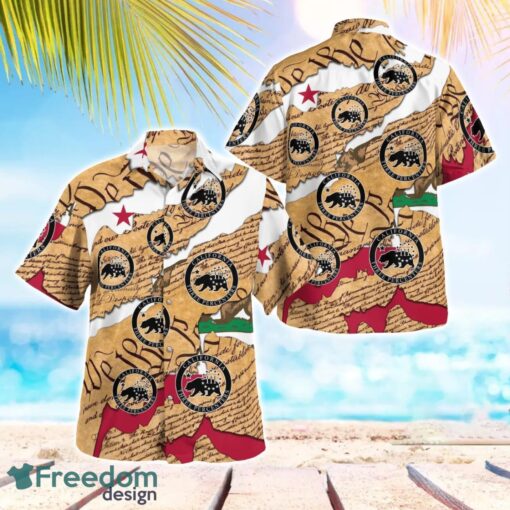 California Three Percenter Hawaiian Shirt Button Summer Shirt Product Photo 1