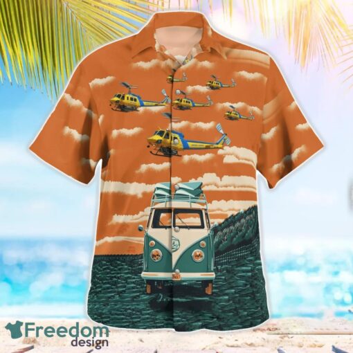 California Ventura County Office Bell EH-1H Helicopter Hawaiian Shirt Button Summer Shirt Product Photo 2