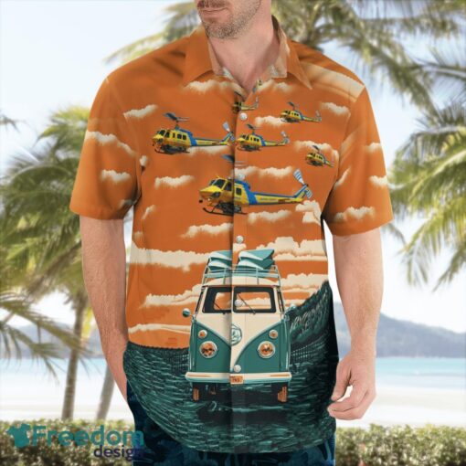 California Ventura County Office Bell EH-1H Helicopter Hawaiian Shirt Button Summer Shirt Product Photo 3