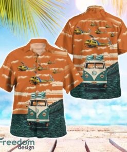 California Ventura County Office Bell EH-1H Helicopter Hawaiian Shirt Button Summer Shirt