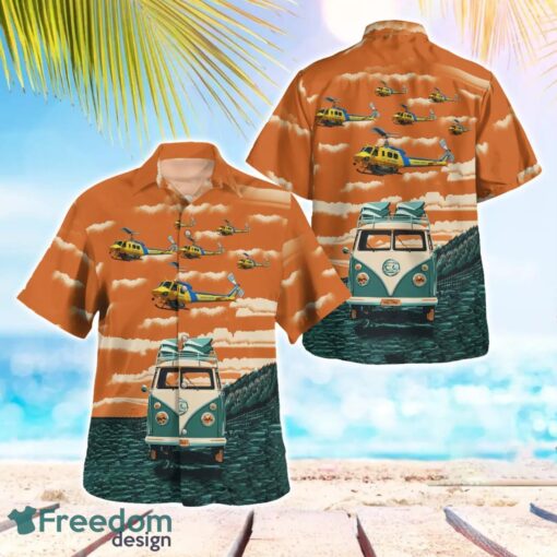 California Ventura County Office Bell EH-1H Helicopter Hawaiian Shirt Button Summer Shirt Product Photo 1