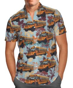 Canadian School Bus Hawaiian Shirt Beach Summer Shirt Product Photo 2