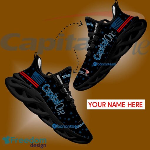 Capital One Running Sneaker Panache Custom Name Gift Max Soul Shoes USA Flag Star New For Fans - Capital One Running Shoes New Trending Personalized Photo 1