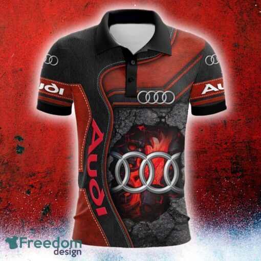 Car Racing Audi Logo Hidden Truck Leather Pattern Polo Car AOP - Car Racing Audi Logo Hidden Truck Leather Pattern Polo Car AOP