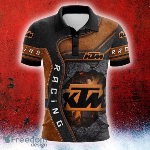 Car Racing KTM Logo Hidden Truck Leather Pattern 3D Polo Shirt For Men And Women - Car Racing KTM Logo Hidden Truck Leather Pattern 3D Polo Shirt For Men And Women