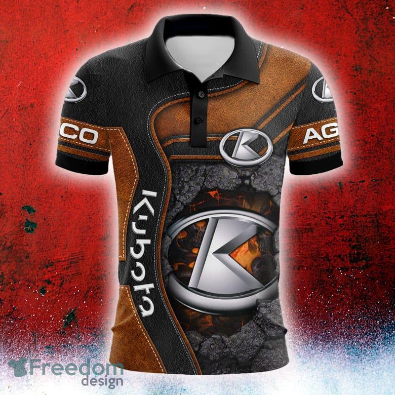 Car Racing Kubota Logo Hidden Truck Leather Pattern Golf Polo Shirt AOP - Car Racing Kubota Logo Hidden Truck Leather Pattern Golf Polo Shirt AOP