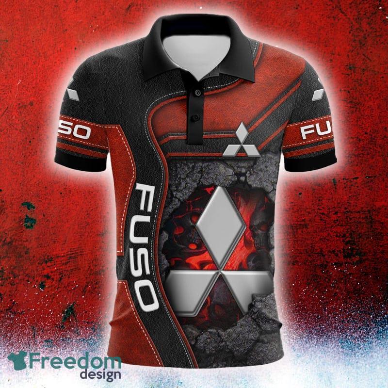 Car Racing Mitsubishi Fuso Logo Hidden Truck Leather Pattern Polo Car AOP - Car Racing Mitsubishi Fuso Logo Hidden Truck Leather Pattern Polo Car AOP